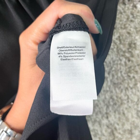 DKNY Jumpsuit Women’s 6 Black High Neckline Sleeveless Cropped Wide Leg - Picture 6 of 9